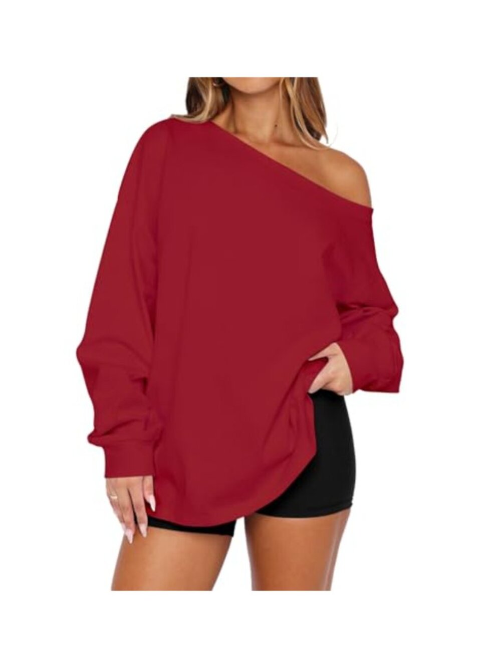 Off The Shoulder Long Sleeve Oversized Sweatshirt Women Pullover